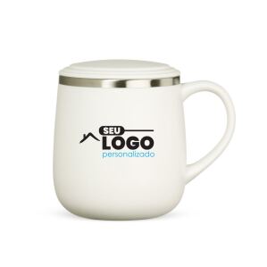 Caneca personalizada 370ml parede dupla com interior inox