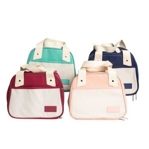 Bolsa térmica compacta personalizada com bolso frontal para lanches