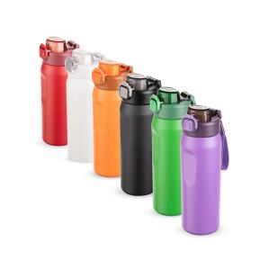 Garrafa térmica personalizada com alça e sistema de bico com acionamento