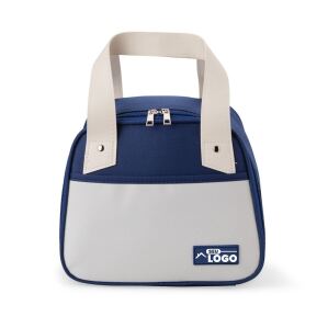 Bolsa térmica 5 litros personalizada em nylon com alça em couro sintético