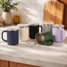 Caneca personalizada com tampa e interior inox