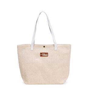Bolsa de palha trançada personalizada elegante