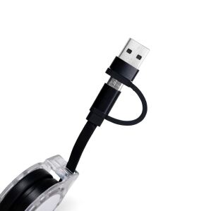 Cabo USB retrátil personalizado para brinde corporativo