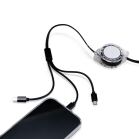 Cabo USB retrátil personalizado para brinde corporativo