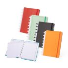 Caderno personalizado com discos reposicionáveis e folhas pautadas