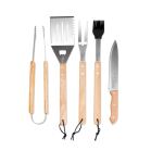 Kit churrasco personalizado com utensílios em inox e madeira